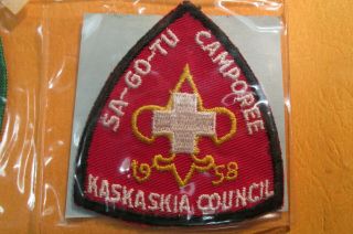 1958 Kaskaskia Council,  Sa - Go - Tu First Aid Camporee,  Boy Scout Patch Il Illinois