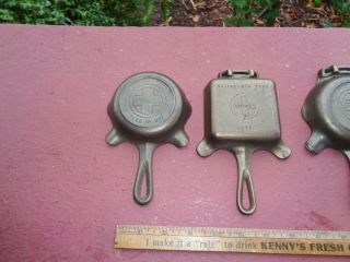 3 Early GRISWOLD Cast Iron Ashtrays - ALL DIFFERENT 2