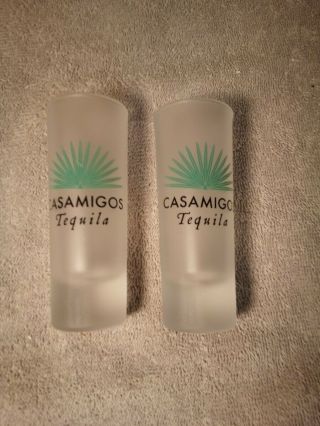 (2) Casamigos Tequila Shot Glasses - - Tall / Slender - - - - Vgc