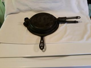 Griswold American No.  8 Cast Iron Waffle Maker Pat 