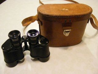 Vintage Binoculars With Leather Case Dated 1963