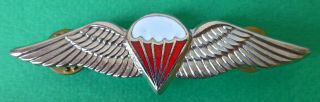 South Africa Airborne Parachute Freefall Red Old Glass Enamel Metal Para Wings