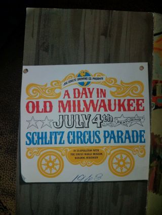 Vintage A Day In Old Milwaukee July 4th Schlitz Circus Parade 1963 Program