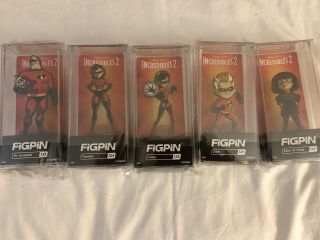 D23 Expo 2019 Figpin The Incredibles Family 5 Pack Limited Edition Rare