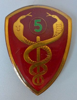 5 Field Ambulance South Africa Army Medical Corps Old Type Snake Metal Arm Badge