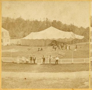 TENT IN WHICH HENRY WARD BEECHER PREACHES TWIN MOUNTAIN HOUSE NH STEREOVIEW 2