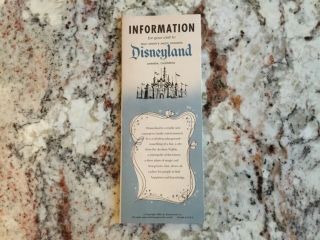 Disneyland 1955 Information Brochure Near For Your 1st Visit To Disneyland