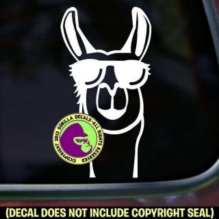 Sunglasses Llama Face Vinyl Decal Sticker Llamas Wall Sign Car Window Trailer