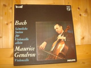 Bach 6 Cello Solo Suites Maurice Gendron Orig 1st Philips 3 Lp Box 835272/74 Ay