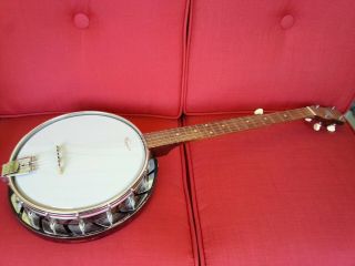 Old 5 String Banjo - John Grey & Sons London - Vintage 1950s W/ Cool Drum Wrap