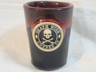 Death Wish Coffee Shot Glass Deneen Pottery 2015 Skull & Crossbones Made In Usa