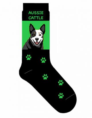 Australian Cattle Dog Socks Lightweight Cotton Crew Stretch Egyptian Made