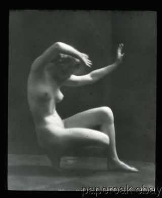 Ca1900 Pictorialist Artistic Nude Lantern Slide Edward Van Altena