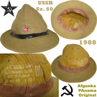 Sz 60 Rare Afganka Panama Soviet Army Soldier Officers Hot Areas 1988