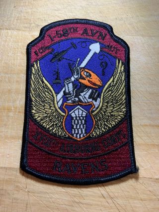 1980s/1990s? Us Army Patch - 1 - 58th Avn Ravens Airborne Corps - Beauty