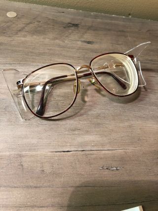 Vintage Prescription Safety Glasses W/Glass Lens Metal Frame Side Eye Shields 2