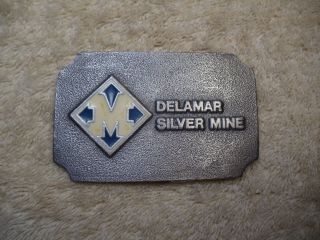 Vintage Delamar Silver Mine Pewter Belt Buckle