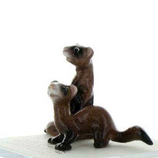 Hagen Renaker Wildlife Ferret Friends Ceramic Figurine Set