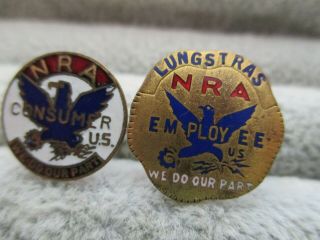1933 Nra National Recovery Administration Fdr Deal Pins Employee