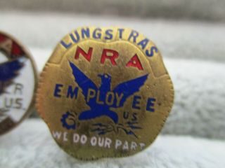 1933 NRA National Recovery Administration FDR Deal Pins EMPLOYEE 2