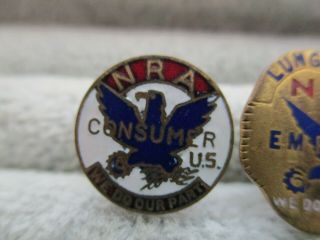 1933 NRA National Recovery Administration FDR Deal Pins EMPLOYEE 3