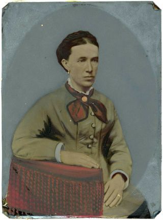 Full Plate Tinted Tintype Of Woman
