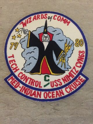 1980 Embroidered Uss Nimitz Cvn - 68 - 77 - 78 Japanese - Made Wizard Patch