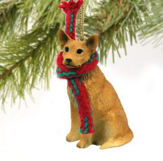 Australian Cattle Dog Red Brown Christmas Ornament Holiday Figurine Scarf Gift