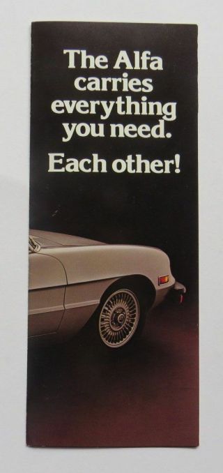 1979 Alfa Romeo Spider Veloce Brochure Poster Vintage