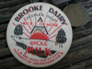 Brooke Dairy Milk Cap - - Peebles Ohio Meigs Township,  Adams County,  Oh Health O