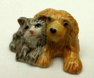 Pup And Kitten,  Lying Down,  Little Critterz,  Hand Painted,  Item K0631