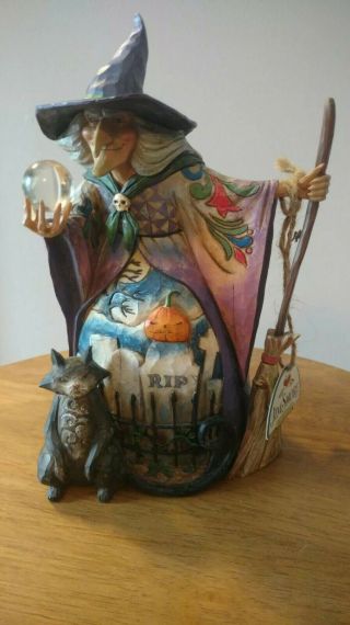 Jim Shore What Do I See Witch With Crystal Ball Figurine : Halloween Decorations