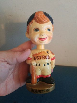 Vtg 1960s Houston Astros Bobble Head Nodder Doll Gold Base Japan