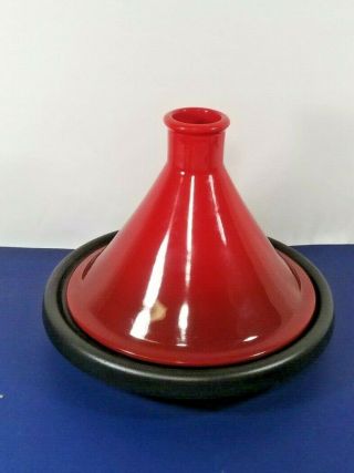 Le Creuset Enamel Cherry Red Cast Iron Moroccan Tagine France