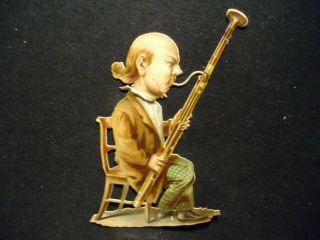 Victorian Scrap - 4423 - Musician - Bassoon Player - Large