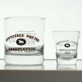 Jack Daniels Tennessee Squire Association Glass Set Shot Glass Rocks Glass 2014