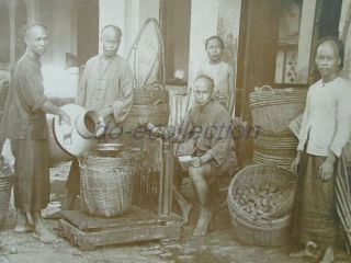 Vietnam Saigon Photo C.  1880 Chinese Merchants China Indochina Indochine Asia