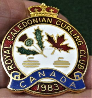 Royal Caledonian Curling Club 1983 Canada Lapel Pin
