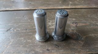 Vintage Wwii Aluminum War Time Bullet Salt And Pepper Shakers Roughly 2 Inches