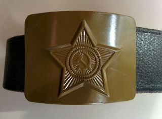 Soviet Russian Military Soldier Army Belt And Buckle Uniform Surplus