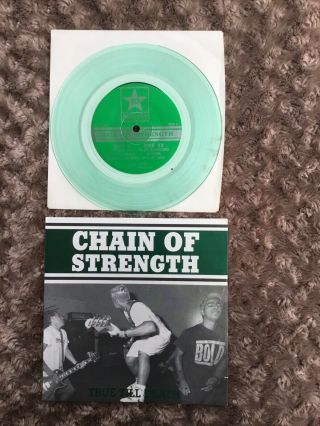 Chain Of Strength True Till Death 7” Green Vinyl Ep Us Hardcore Punk