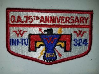 Boy Scout Oa 324 Ini - To Lodge Flap S19b 1990 75th Brotherhood