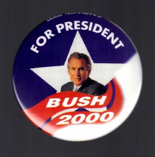 For President George Bush 2000 - Political Pinback Button (n138)