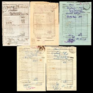 Greece - Crete 1928 Till 1940 5 Stamped Receipts Of Chania County Property Tax