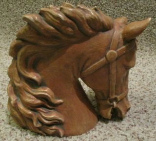 Vintage Napco Horse Head Vase Art Pottery Planter Ceramic Bridled Equestrian