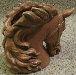Vintage NAPCO Horse Head Vase Art Pottery Planter Ceramic Bridled Equestrian 2