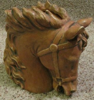 Vintage NAPCO Horse Head Vase Art Pottery Planter Ceramic Bridled Equestrian 3