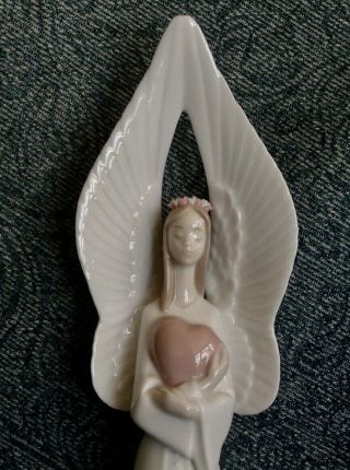 Lladro Figurine Bell Angel " Heart Sounds Of Love " Retired 9 " Tall