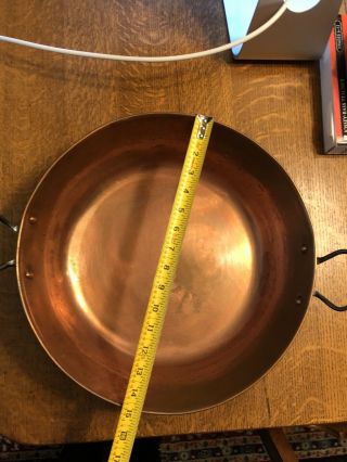 Vintage Copper Jam Confiture Preserve Pan Bronze Handles / 15 Inch Diameter