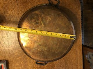 Vintage Copper Jam Confiture Preserve Pan Bronze Handles / 15 Inch Diameter 2